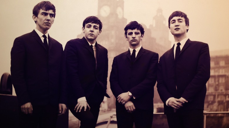 The Beatles sepia group photo