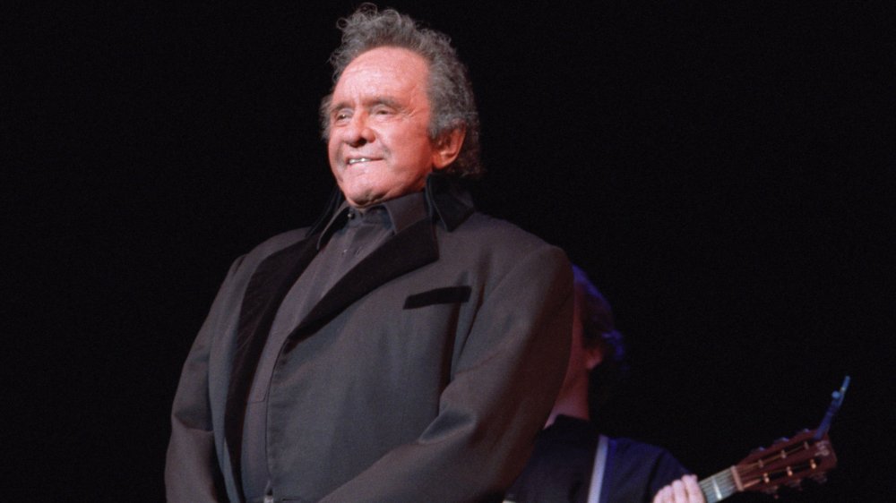 A shot of Johnny Cash smiling