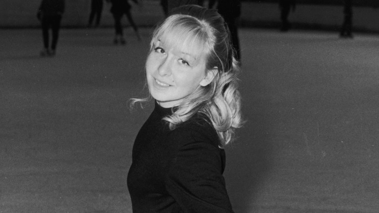 Monika Dannemann posing at an ice skating rink