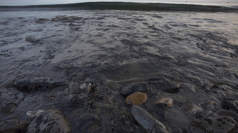 Oil spill in ocean