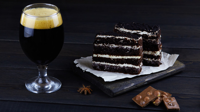 Black beer and chocolate cake