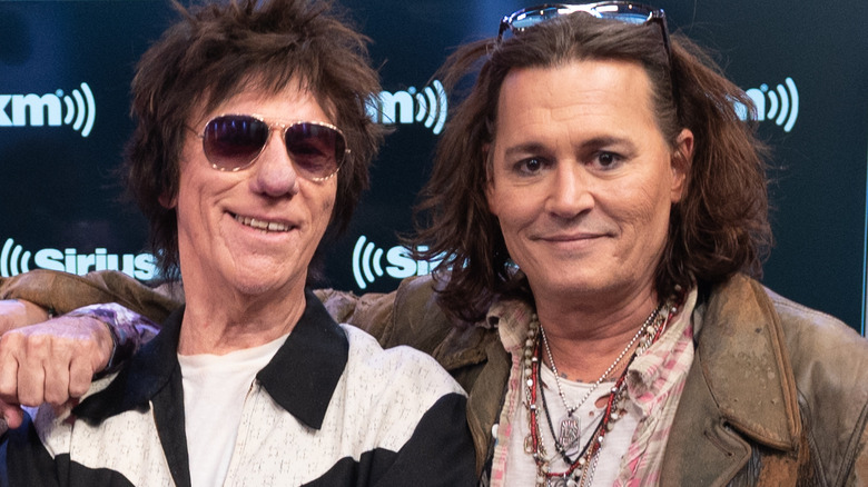 Jeff Beck and Johnny Depp smile together