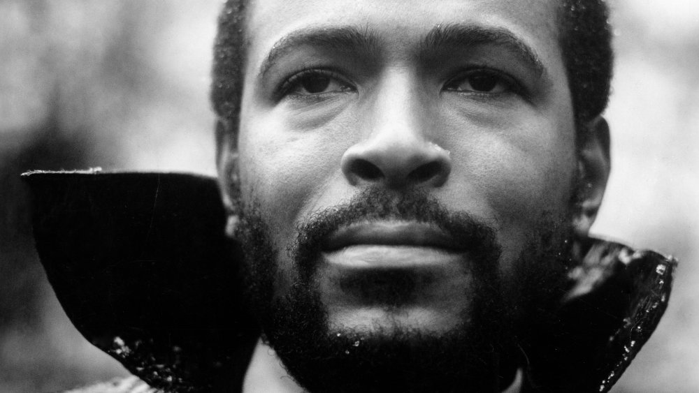 Marvin Gaye black and white portrait