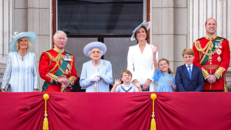 The royal family during Trooping of the Color