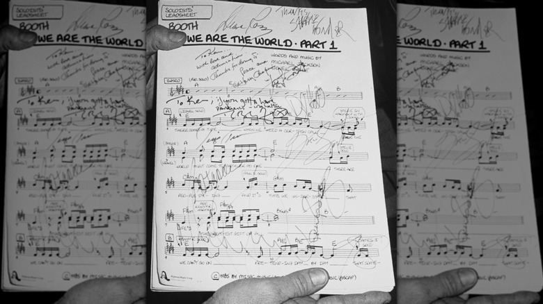 Stars' autographs cover sheet music