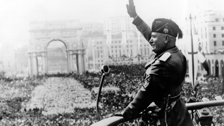 Benito Mussolini giving a speech