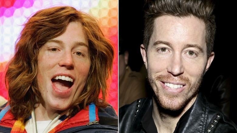 Shaun White winning gold in 2006 and at an event in 2022