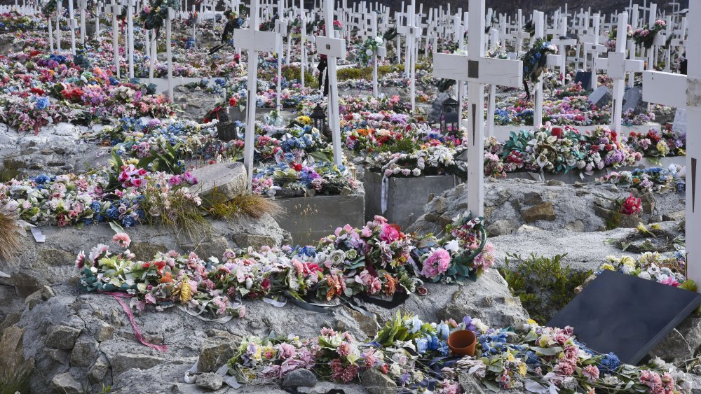 Modern graveyard in Greenland