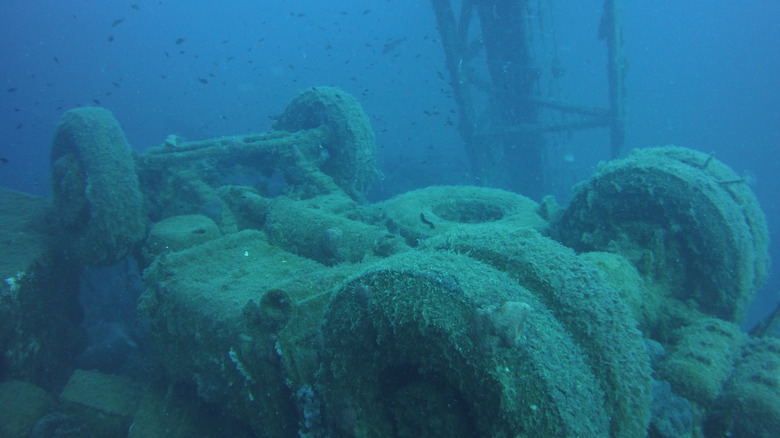 Car sunk underwater