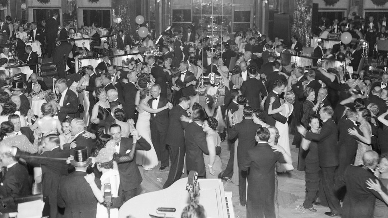 Partygoers dance on New Year's Eve 1935