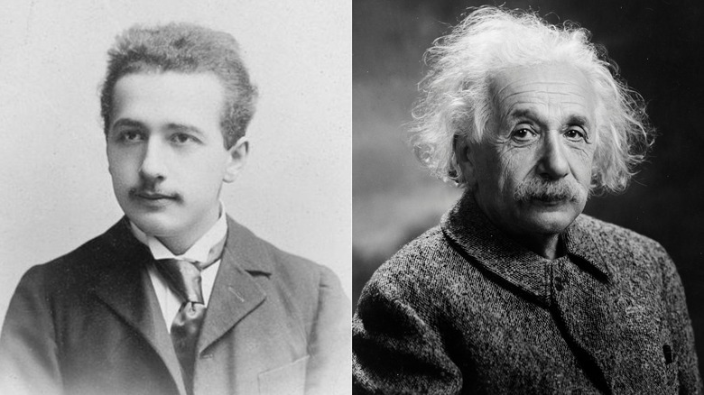 Albert Einstein young and old 