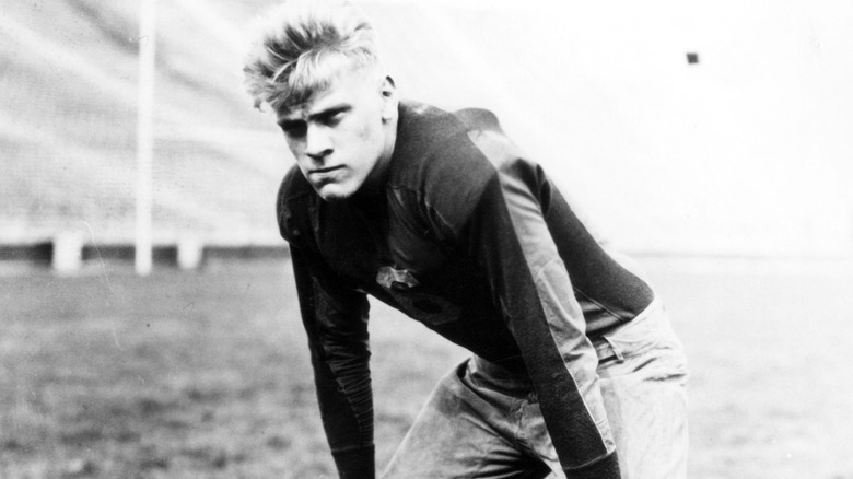 Young Gerald Ford on football field