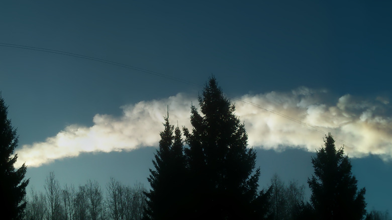 The Russian meteor's trail