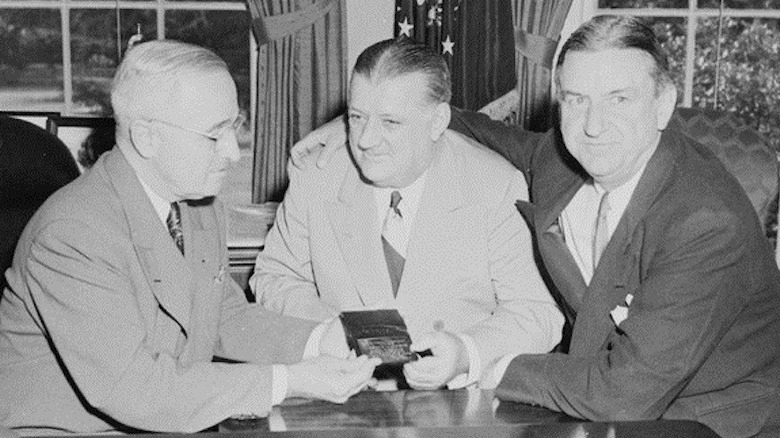 Bert Bell with Harry Truman and George Preston Marshall