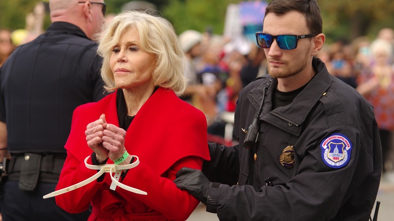 Fonda being arrested October 25, 2019