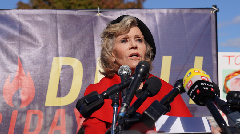 Jane Fonda speaks, Fire Drill Friday