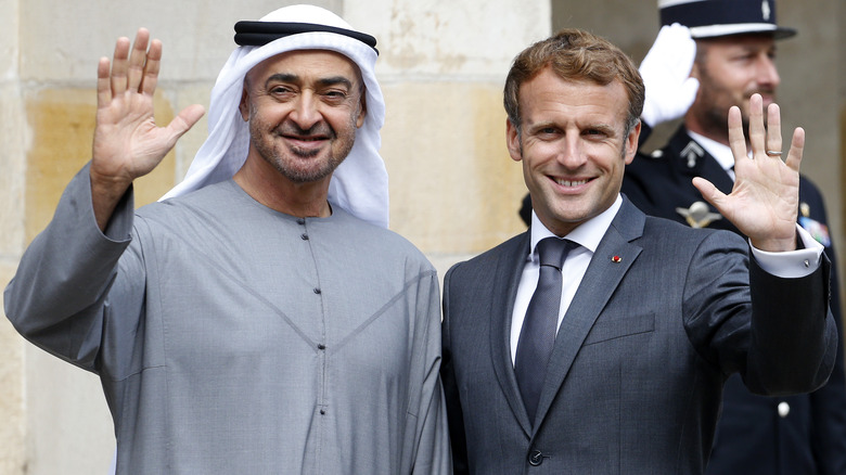 Sheikh Mohammed and Emmanuel Macron