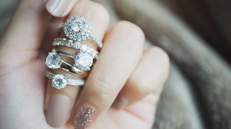 Woman wearing rings