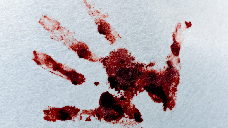 A bloody handprint