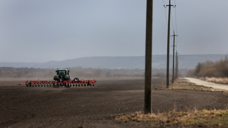 Tractor in Ukrainan field