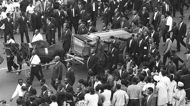 Martin Luther King Jr. funeral procession horse-drawn cart