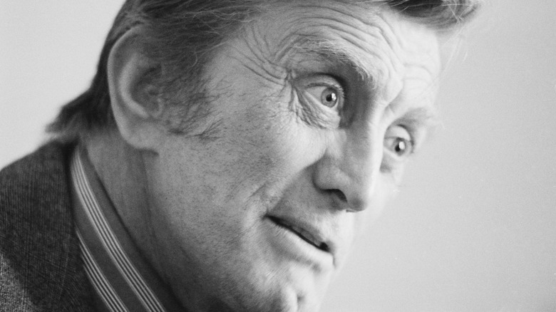 Kirk Douglas close up photograph