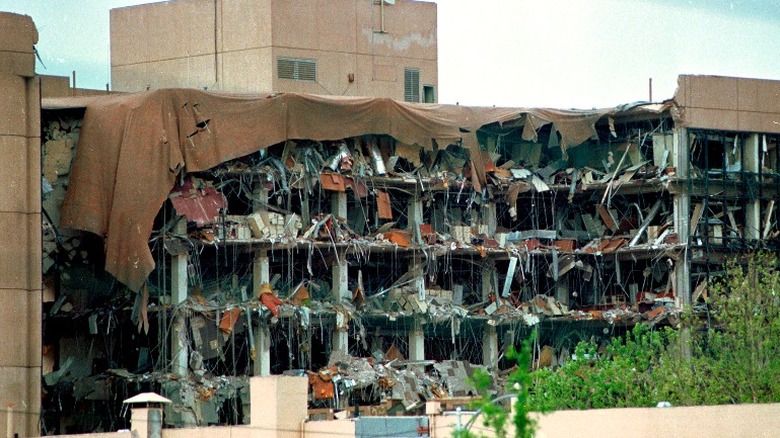 Photo of federal building after attack