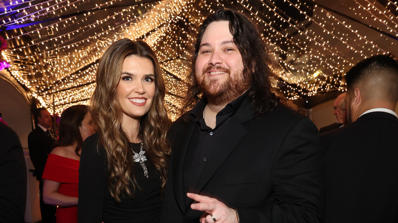 A smiling Andraia Allsop and Wolfgang Van Halen posing for pictures at the Governors Ball in 2024