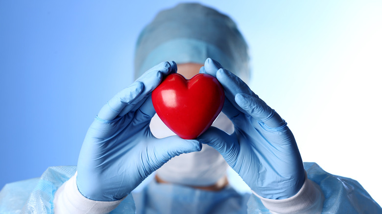 doctor holding heart