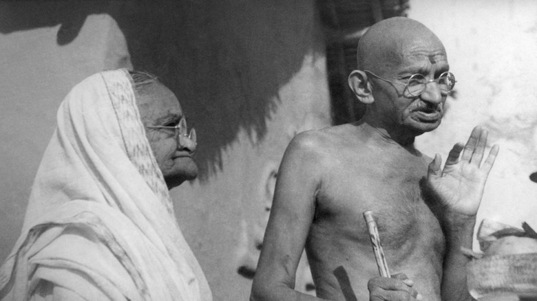 Mahatma Gandhi with his wife, Kasturba