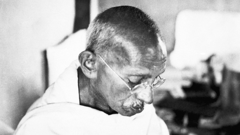 Mahatma Gandhi looking down