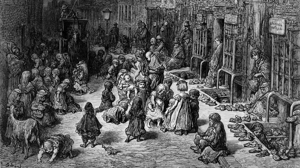 Victorian era slum, London, 1872