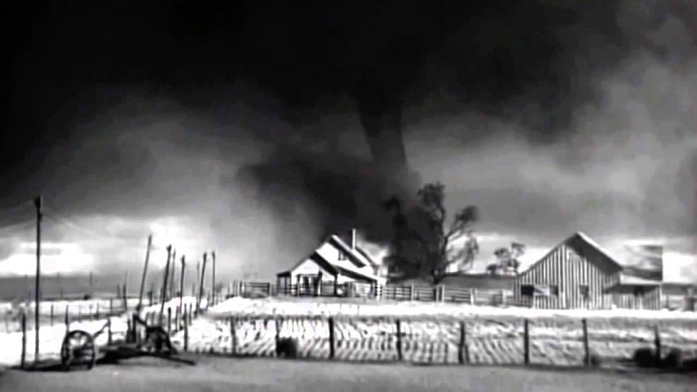 A still from The Wizard of Oz, tornado