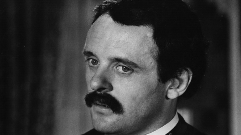 Anthony Hopkins sporting a mustache