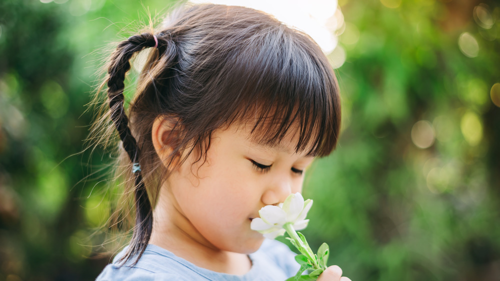 A young girl learns about her world through her sense of smell