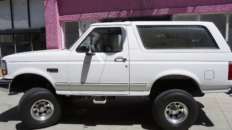 The white Ford Bronco