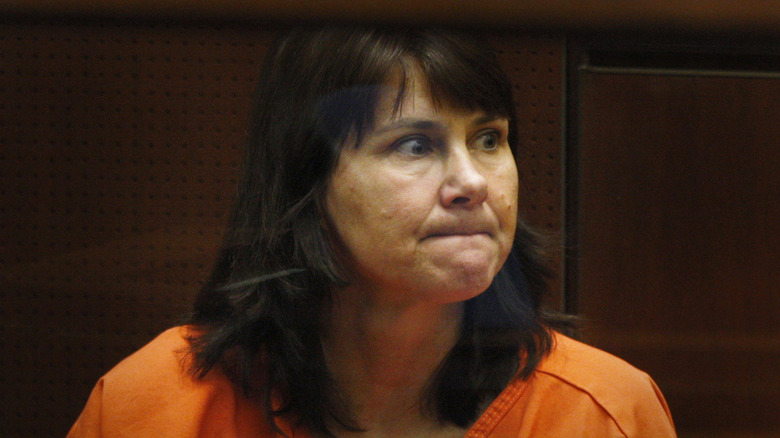 Stephanie Lazarus in court orange jumpsuit