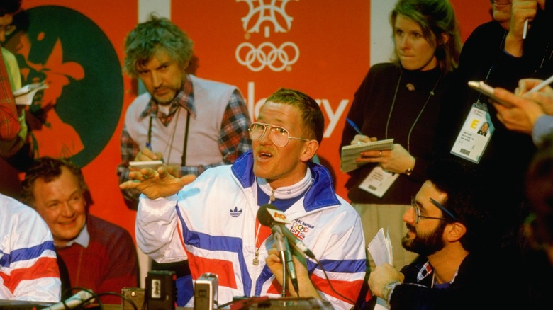 'Eddie the Eagle' meets journalists