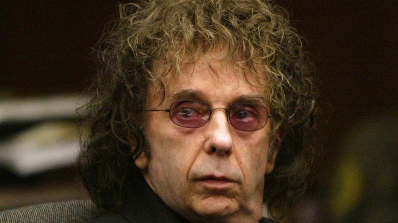 Phil Spector looking to side