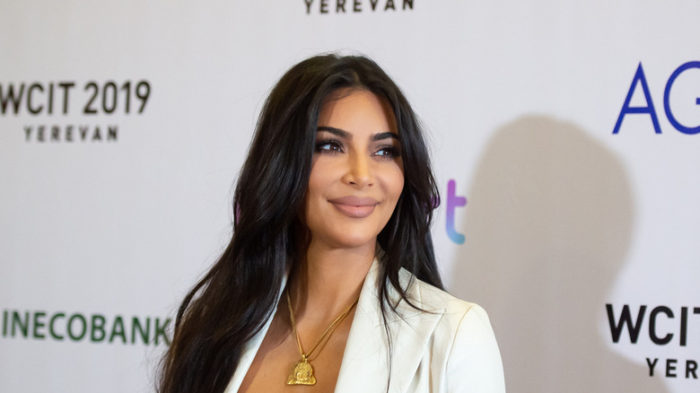 Kim Kardashian smiling