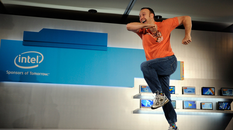 Judson Laipply performing at Intel conference