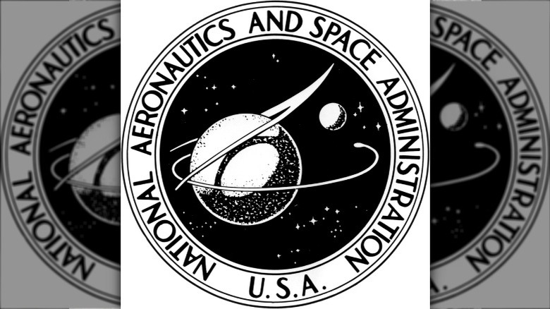 black and white nasa logo