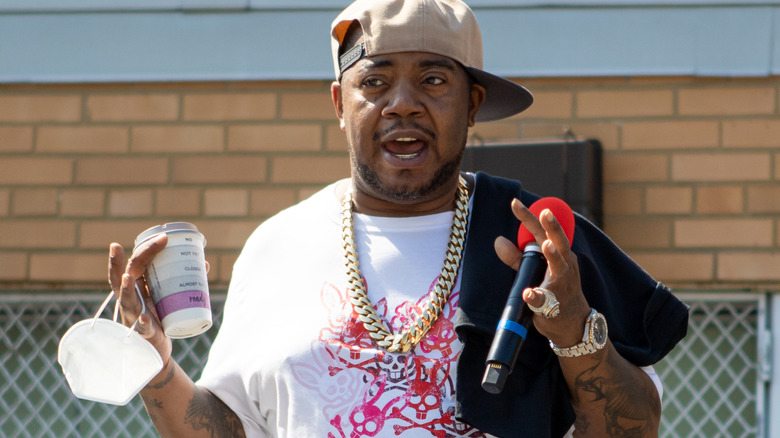 Twista during a food giveaway