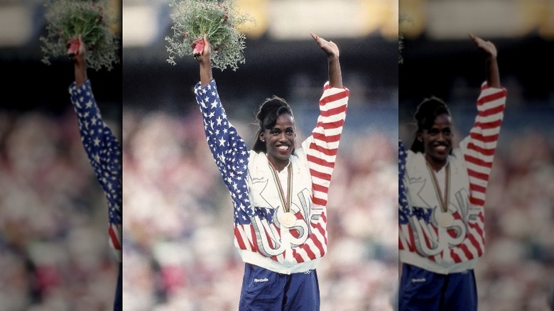 Jackie Joyner-Kersee waving