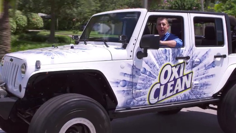 Anthony Sullivan driving the OxiClean Jeep