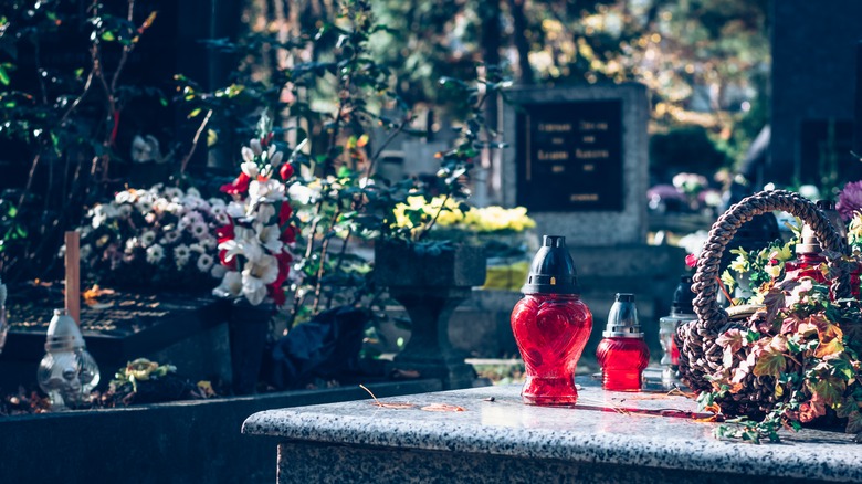 Gifts left on grave