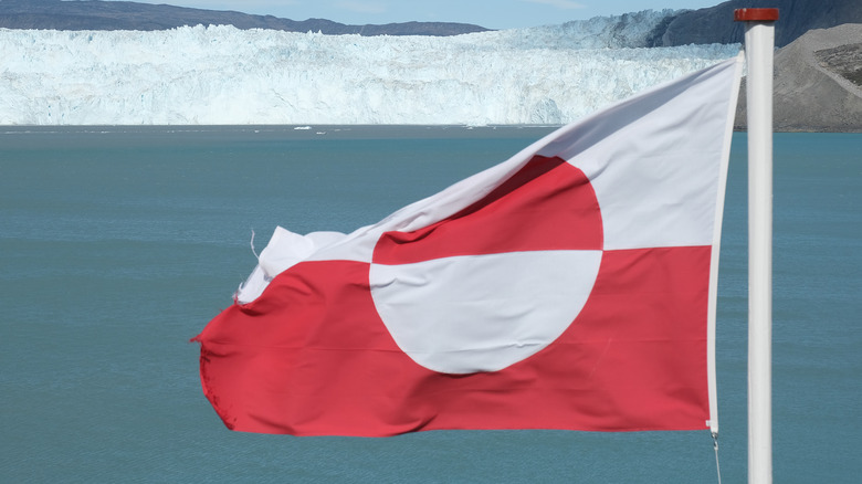 Flag of Greenland waving