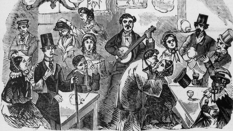 Cartoon of vaudeville/music hall