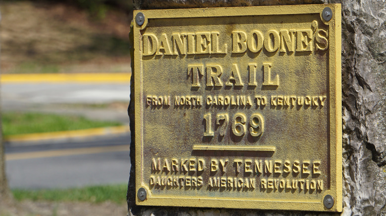 Sign for Daniel Boone's trail 