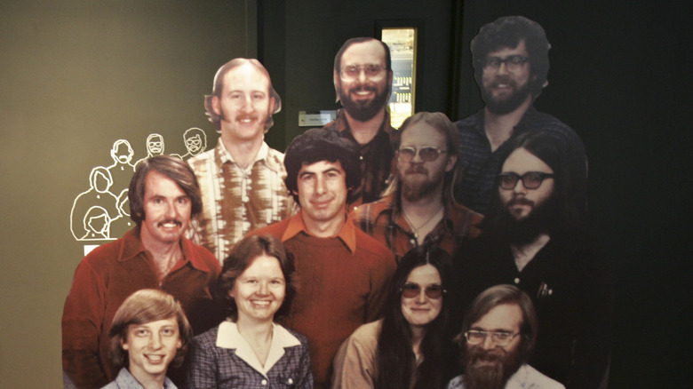 Cardboard model of Microsoft employees